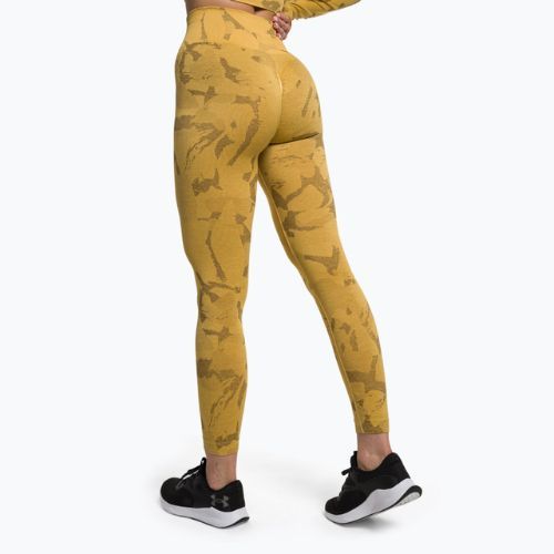 Легінси тренувальні жіночі Gymshark Adapt Camo Savanna Seamless yellow/white