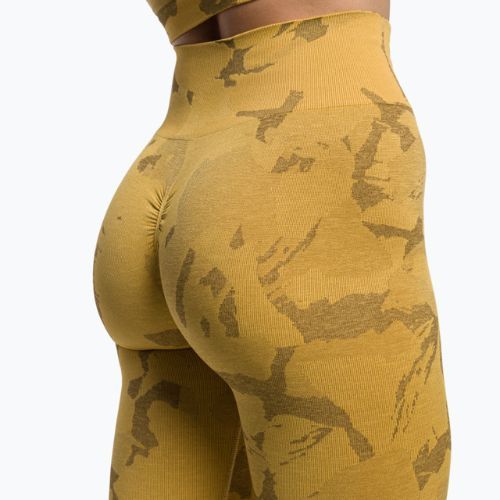 Легінси тренувальні жіночі Gymshark Adapt Camo Savanna Seamless yellow/white