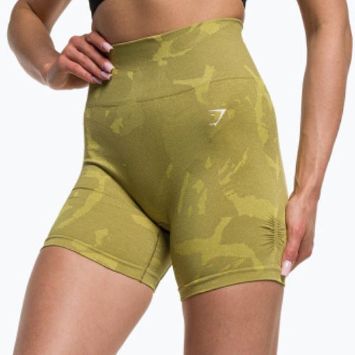 Шорти для тренувань жіночі Gymshark Adapt Camo Savanna Seamless green