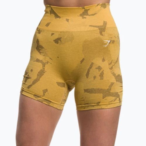 Шорти для тренувань жіночі Gymshark Adapt Camo Savanna Seamless indian yellow