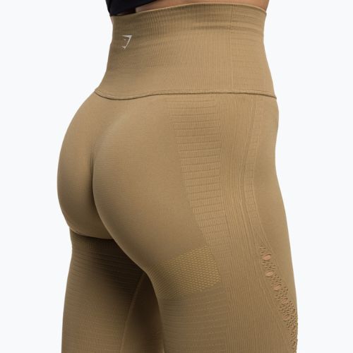 Легінси тренувальні жіночі Gymshark Energy Seamless biscotti brown/white