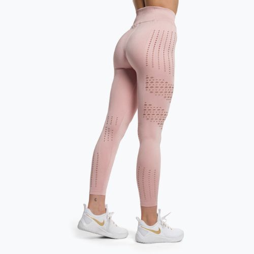 Легінси тренувальні жіночі Gymshark Flawless Shine Seamless pink/white