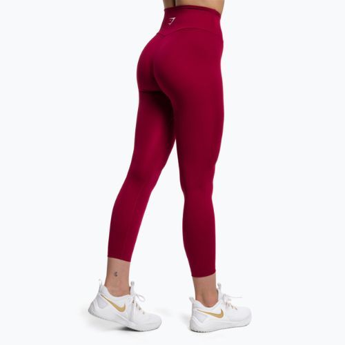 Легінси тренувальні жіночі Gymshark Training Full Lenght burgundy/white