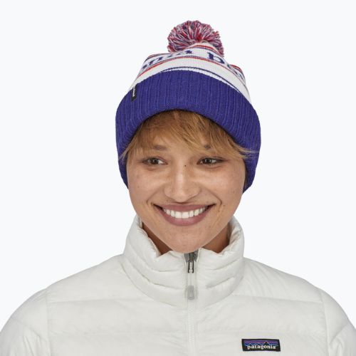 Шапка зимова Patagonia Powder Town Beanie park stripe / viking blue