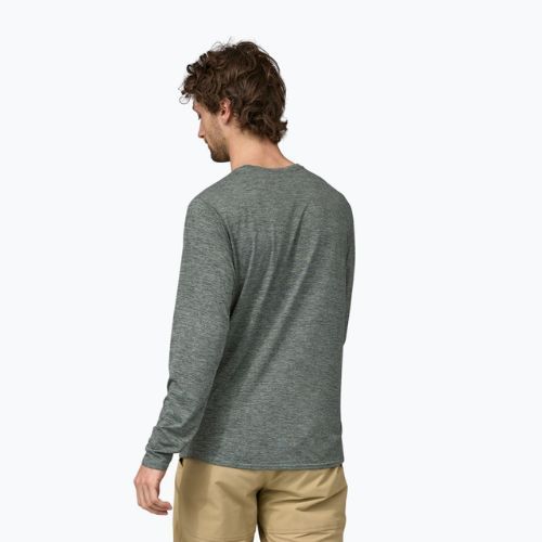 Лонгслів трекінговий чоловічий Patagonia Cap Cool Daily Graphic Shirt-Waters chasing peaks/sleet green x-dye