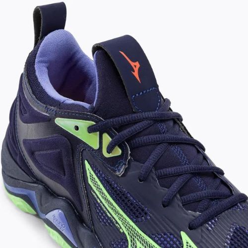 Кросівки баскетбольні чоловічі Mizuno Wave Momentum 3 evening blue/tech green/lolite