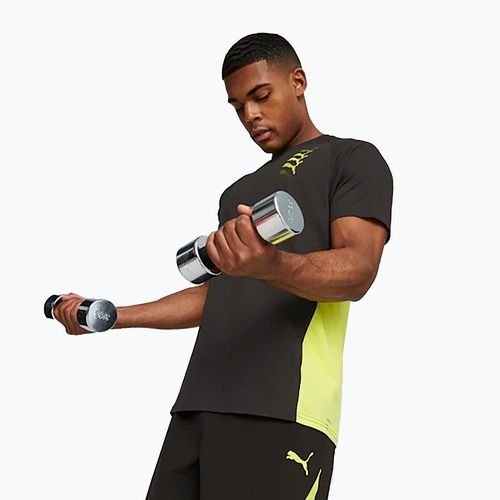 Футболка тренувальна чоловіча PUMA Fit Triblend Ultrabreathe puma black/yellow burst