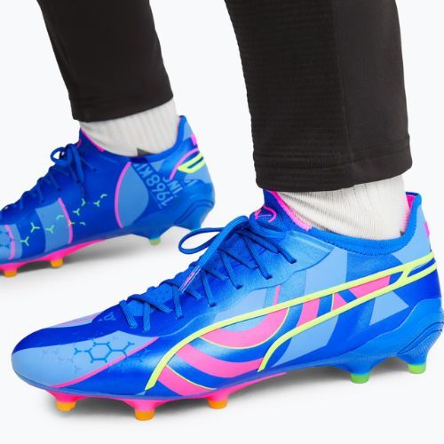 Футбольні бутси чоловічі PUMA King Ultimate Energy Fg/Ag ultra blue/luminous pink/luminous blue