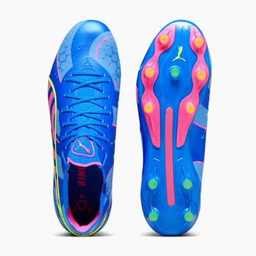 Футбольні бутси чоловічі PUMA King Ultimate Energy Fg/Ag ultra blue/luminous pink/luminous blue