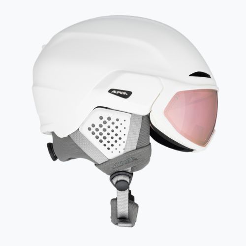 Гірськолижний шолом Alpina Oro QV Mips білий матовий/водяно-рожевий