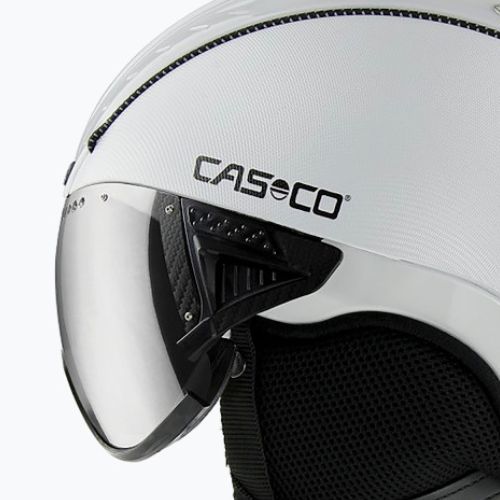 Гірськолижний шолом CASCO SP-2 Photomatic Visor структурований білий глянцевий