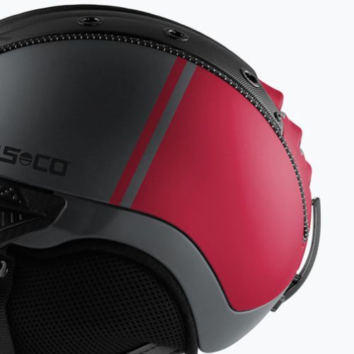 Гірськолижний шолом CASCO SP-2 Photomatic Visor структурований миш'яковий сірий/червоний