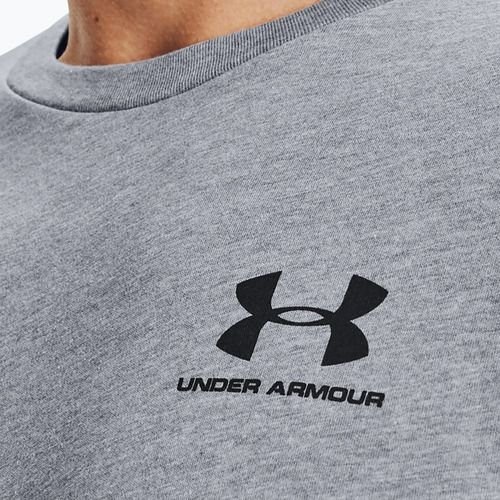 Футболка тренувальна чоловіча Under Armour Sportstyle Left Chest SS steel light heather/black
