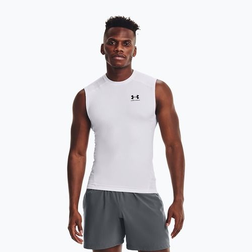 Лонгслів тренувальний чоловічий Under Armour Ua HG Armour Comp LS white/black