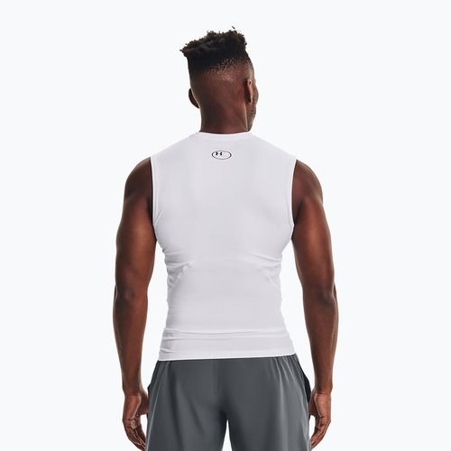 Лонгслів тренувальний чоловічий Under Armour Ua HG Armour Comp LS white/black
