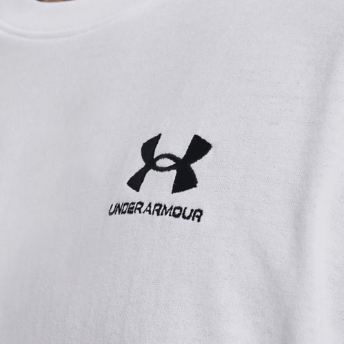 Чоловіча футболка Under Armour Logo Emb Heavyweight біла/чорна