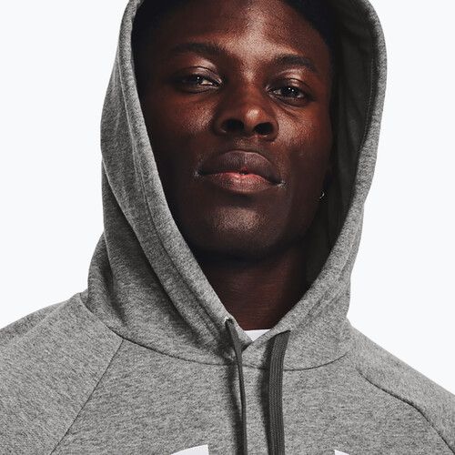 Кофта з капюшоном чоловіча Under Armour Rival Fleece Logo HD castlerock light heather/white