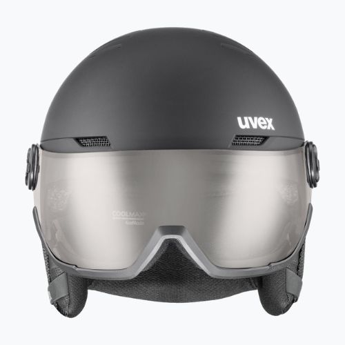 Гірськолижний шолом UVEX Wanted Visor Pro V чорний матовий/варіоматовий дим