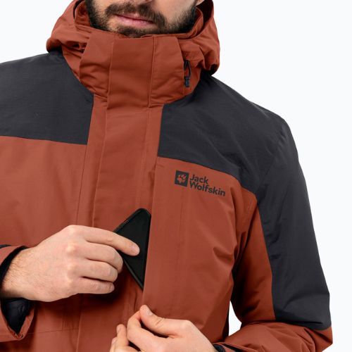 Чоловіча куртка від дощу Jack Wolfskin Romberg 3в1 кармін
