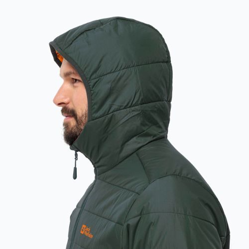 Чоловічий пуховик Jack Wolfskin Lapawa Ins Hoody чорний оливковий