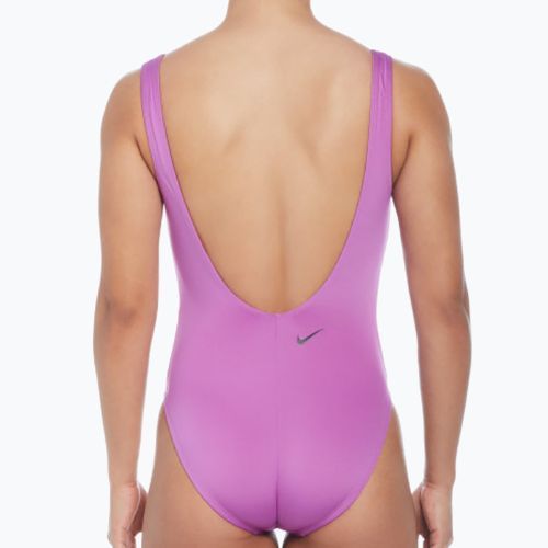 Жіночий злитий купальник Nike Multi Logo U-Back fuchsia dream