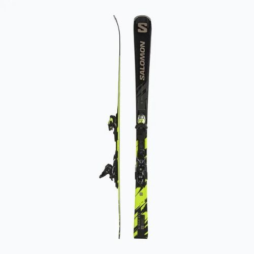 Гірські лижі Salomon S/Max 8 XT + M11 GW чорні/дерево/безпечно-жовті