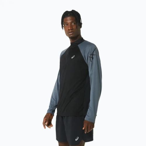 Лонгслів для бігу чоловічий ASICS Icon 1/2 Zip performance black/carrier grey