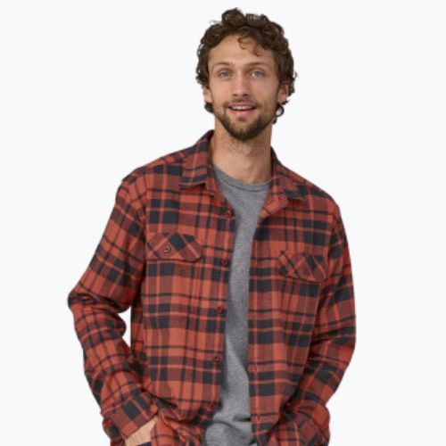 Сорочка чоловіча Patagonia Organic Cotton MW Fjord Flannel ice caps/burl red