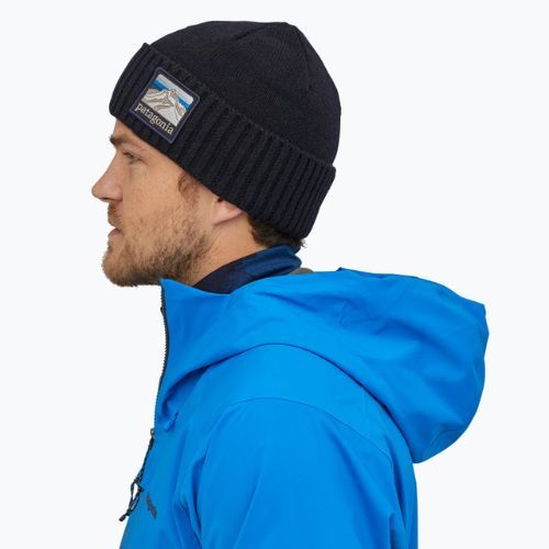 Зимова шапка-бини Patagonia Brodeo Beanie з логотипом у вигляді хребта / класичний темно-синій
