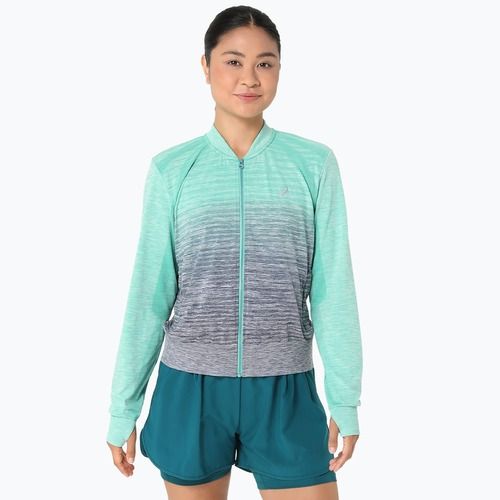Жіноча безшовна бігова куртка ASICS Nagino Run aurora green/blue expanse