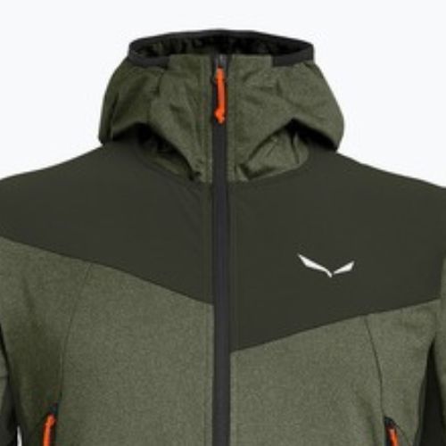 Чоловічий трекінговий світшот Salewa Agner Hybrid PL/DST FZ темно-оливковий меланж