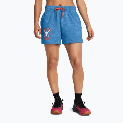 Шорти для тренувань жіночі Under Armour Project Rock Underground Terry viral blue/phoenix/white