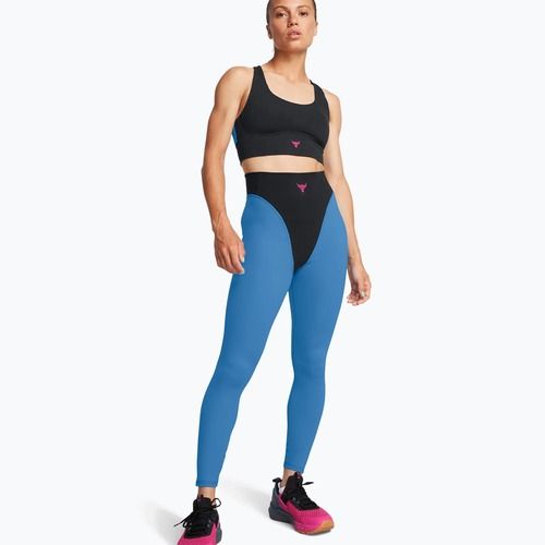 Легінси для тренувань жіночі Under Armour Project Rock LG Grind Ankle Leg black/viral blue/astro pink