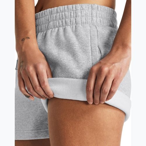 Шорти для тренувань жіночі Under Armour Rival Fleece mod gray light heather/white