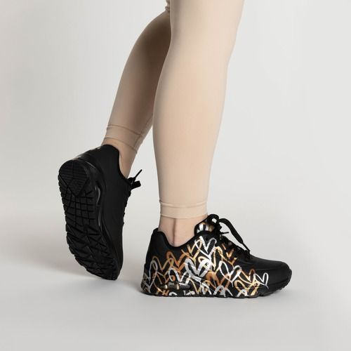 Черевики жіночі SKECHERS Uno Metallic Love black/metallic
