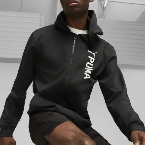 Чоловічий тренувальний світшот PUMA Fit Double Knit FZ Hoodie puma чорний