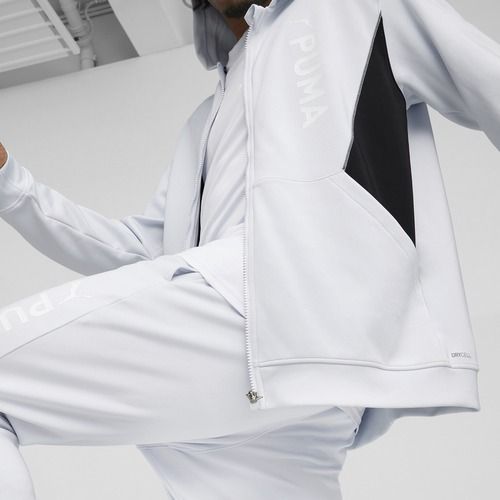 Чоловічий тренувальний світшот PUMA Fit Double Knit FZ Hoodie сріблястий туман
