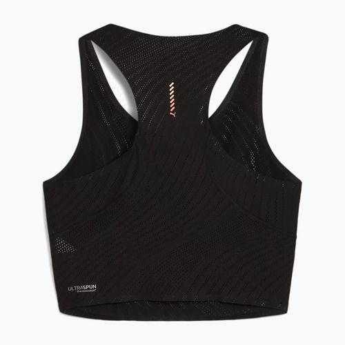 Топ для бігу жіночий PUMA Run Ultraspun Crop puma black/ fireglow