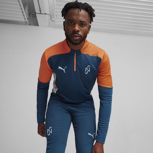 Кофта футбольна чоловіча PUMA Neymar Jr Creativity 1/4 Zip Top ocean tropic/hot heat