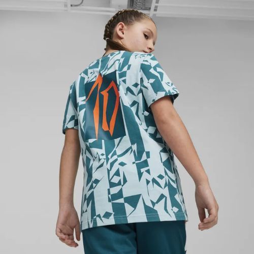 Дитяча футбольна футболка PUMA Neymar Jr Creativity Logo Tee ocean tropic / бірюзовий прибій