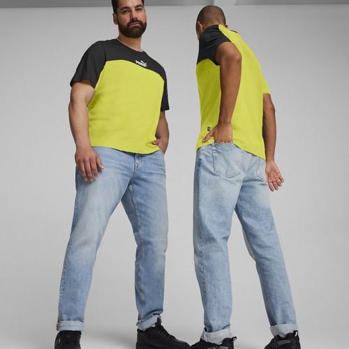 Футболка  чоловіча PUMA ESS+ Block Tee puma black/lime sheen