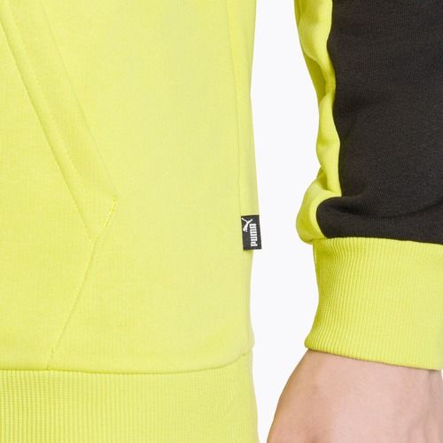 Кофта чоловіча PUMA ESS+ Block Hoodie TR puma black/lime sheen