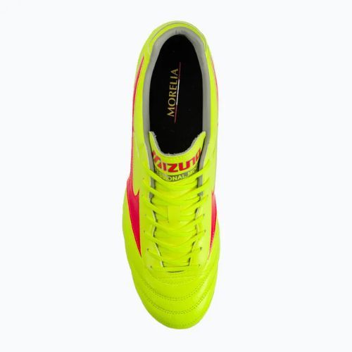 Кросівки футбольні чоловічі Mizuno Morelia II Pro MD safety yellow/fiery coral 2/galaxy silver