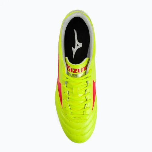 Кросівки футбольні чоловічі Mizuno Morelia II Club MD safety yellow/fiery coral 2/galaxy silver