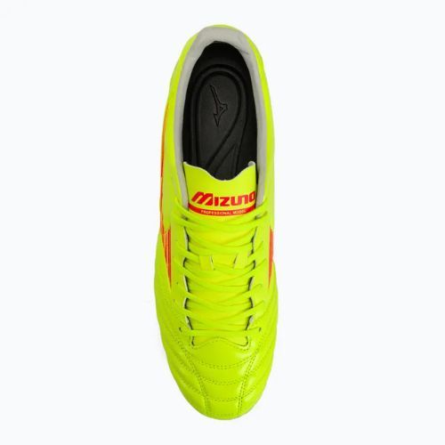 Кросівки футбольні чоловічі Mizuno Morelia Neo IV Pro MD safety yellow/fiery coral 2/galaxy silver