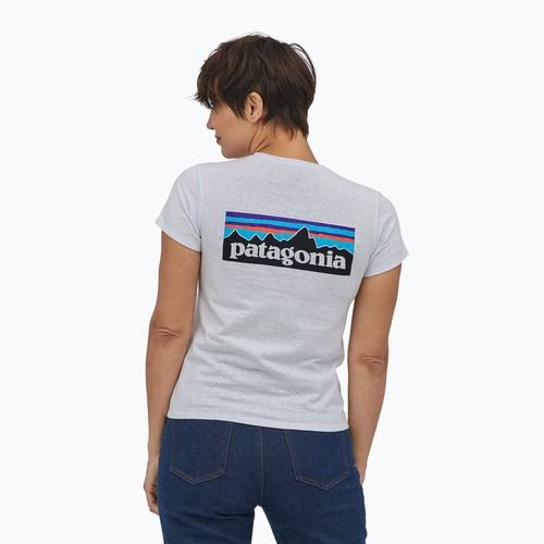 Жіноча трекінгова футболка Patagonia P-6 Logo Responsibili-Tee біла