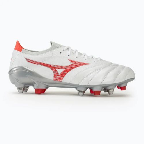 Mizuno Morelia Neo IV ˗ Японія Мікс білі/променисто-червоні/гарячі коралові чоловічі футбольні бутси