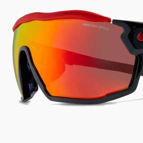 Сонцезахисні окуляри Nike Show X Rush чорно-червоні дзеркальні