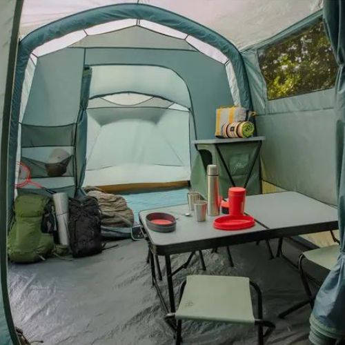 Надувна кемпінгова палатка на 8 осіб KADVA AIRcamp 8.44 зелена