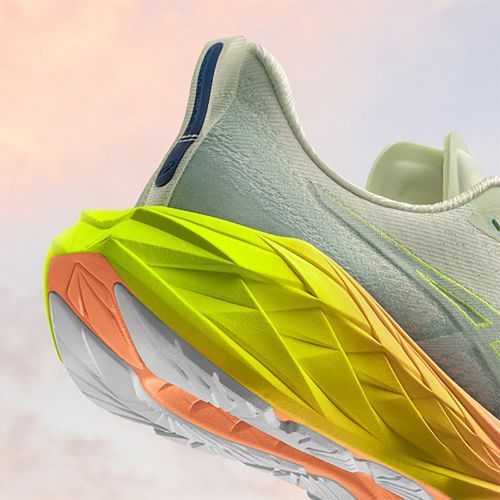 Кросівки для бігу жіночі ASICS Novablast 4 Paris cool matcha/safety yellow